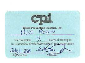 CPI Certificate for Michael Rodin